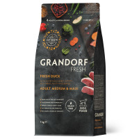 Grandorf FRESH DUCK & SWEET POTATO ADULT DOG MEDIUM & MAXI - Беззерновий сухий корм для дорослих собак середніх та великих порід з качкою та бататом, 1 кг