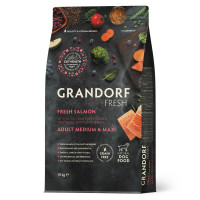 Grandorf FRESH SALMON & SWEET POTATO ADULT DOG MEDIUM & MAXI - Беззерновий сухий корм для дорослих собак середніх та великих порід з лососем та бататом, 10 кг