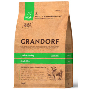 Сухой корм Grandorf Lamb & Turkey Mini с ягненком и индейкой для собак малых пород 1 кг