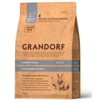 Сухой корм Grandorf Medium&Maxi Rabbit & Turkey с кроликом и индейкой для взрослых собак средних и крупных пород 1 кг