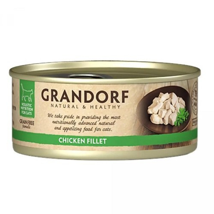 Влажный корм для кошек Grandorf Chicken Fillet куриная грудка, 70 г