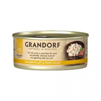 Влажный корм для кошек Grandorf Chicken Fillet & Duck Fillet куриная грудка с утиным филе, 70 г
