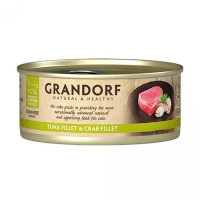 Вологий корм для котів Grandorf Tuna Fillet & Crab Fillet філе тунця з м'ясом краба, 70 г