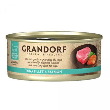 Влажный корм для кошек Grandorf Tuna Fillet & Salmon филе тунца с лососем, 70 г