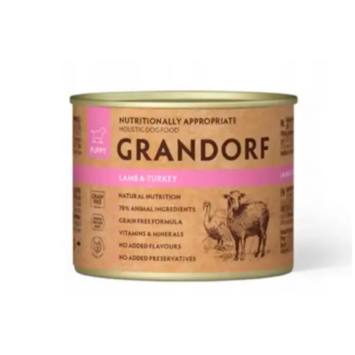 Влажный корм для щенков Grandorf Dog Lamb & Turkey Puppy с ягненком и индейкой, 200 г