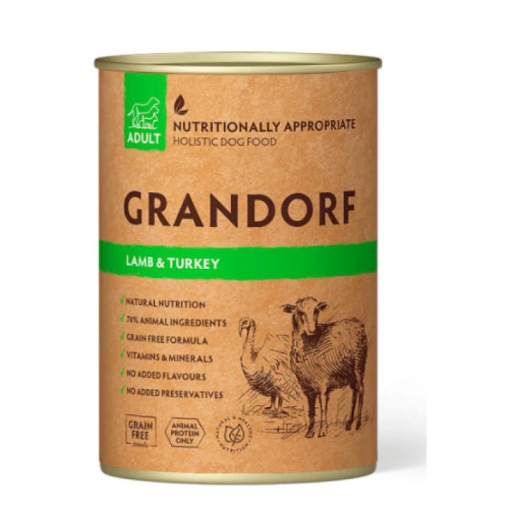 Влажный корм для собак Grandorf Dog Lamb & Turkey Adult с ягненком и индейкой, 400 г