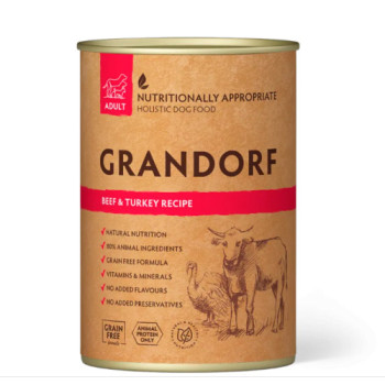 Вологий корм для собак Grandorf Dog Beef & Turkey Adult з яловичиною та індичкою, 400 г