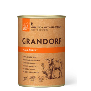 Влажный корм для собак Grandorf Dog Veal & Turkey с телятиной и индейкой, 400 г