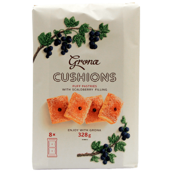 Печиво Grona Листкове Подушка чорна смородина мультипак 328г