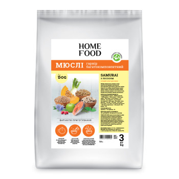 Мюсли для собак HOME FOOD Samurai с лососем, 3 кг