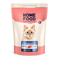 Сухий корм HOME FOOD для стерилізованих/кастрованих дорослих котів з чутливим травленням Ягнятина та лосось With sensitive digestion. For sterilised/neutered, 1.6 кг