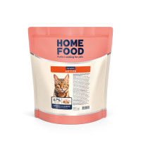 Сухой корм HOME FOOD для активных взрослых кошек Курочка и креветка For active, 200 г