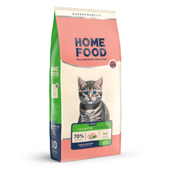 Сухий корм HOME FOOD для кошенят Fresh Chicken For kittens 1-12 months, 10 кг