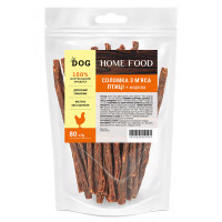Лакомство для собак HOME FOOD Соломка из мяса птицы + морковь, 80 г