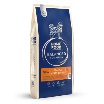 Сухой корм HOME FOOD для взрослых собак средних пород Мясное ассорти Nutritive Balanced Formula, 10 кг