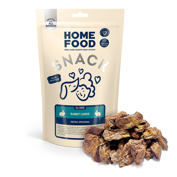 Лакомство для собак HOME FOOD Легкие кролика, 80 г