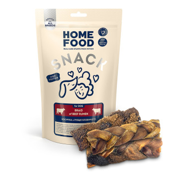 Лакомство для собак HOME FOOD Косичка из рубца говяжьего, 80 г