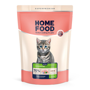 Сухий корм HOME FOOD для кошенят Fresh Chicken For kittens 1-12 months, 1.6 кг