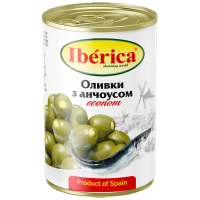 Оливки Iberica фаршировані анчоусом 280 г