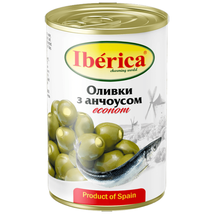 Оливки Iberica фаршировані анчоусом 280 г
