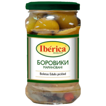 Гриби Iberica білі (боровики) мариновані с/б, 314 мл