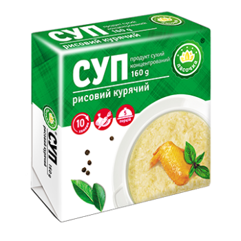 Суп в брикете "Ласочка" Рисовый куриный 160 г 