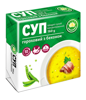 Суп у брикеті "Ласочка" Гороховий з беконом 160 г