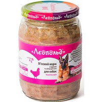 Консерви для собак Леопольд М'ясний корм з куркою та субпродуктами 720г (4820185491600)