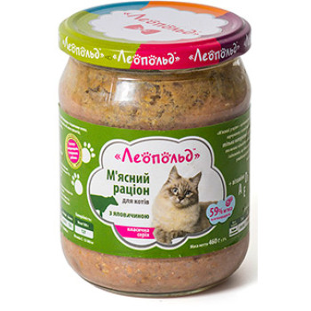 Консервы для котов  Леопольд Мясной рацион с говядиной 460г (4820185490788)