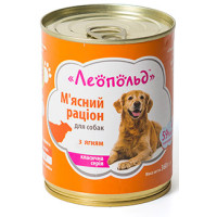 Консерви для собак Леопольд М'ясний раціон з ягням 360г (4820185490481)
