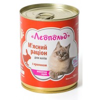 Консерви для котів Леопольд М'ясний раціон з кроликом 360г (4820185490467)