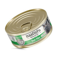 Вологий корм Basttet`O Holistic Шматочки філе телятини в соусі для котів 85г