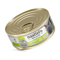 Влажный корм Basttet`O Holistic Кусочки филе курицы и телятины в желе для кошек 85г
