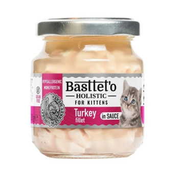 Влажный корм Basttet`O Holistic Кусочки филе индейки в соусе для котят 130г