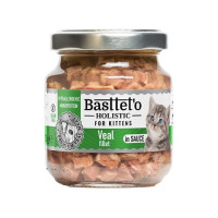 Вологий корм Basttet`O Holistic Шматочки філе телятини в соусі для кошенят 130г