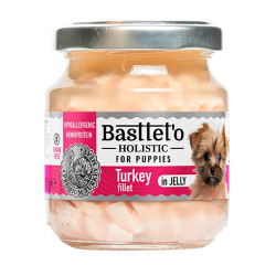 Вологий корм Basttet`O Holistic Шматочки філе індички в желе для цуценят 130г