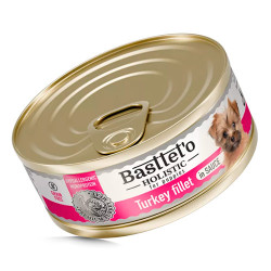 Вологий корм Basttet`O Holistic Шматочки філе індички в соусі для цуценят 85г