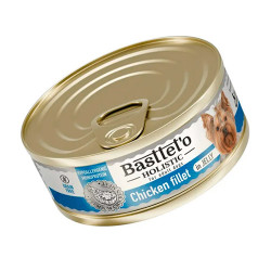 Вологий корм Basttet`O Holistic Шматочки філе курки в желе для собак 85г