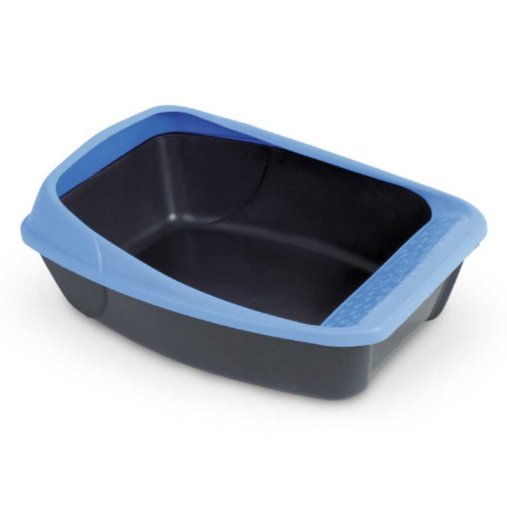 Туалет для кошек с рамкой MPS VIRGO DARK GREY/BLUE, 52х39х20 см