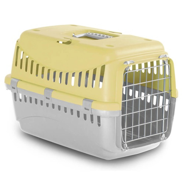 Переноска Bergamo Gipsy 1 small Yellow, металлическая дверца, 46x31x32h см