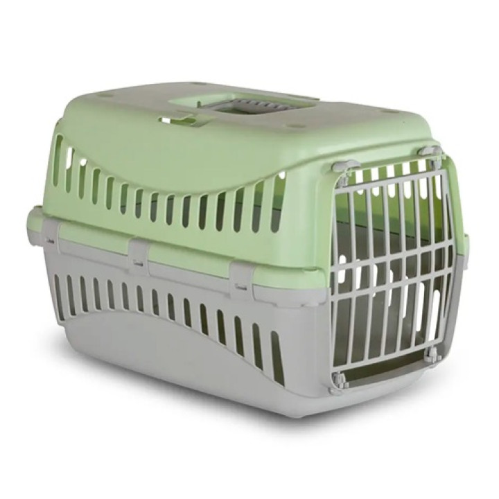 Переноска Bergamo Gipsy 2 large Light Green, пластиковая дверца, 58х38х38h см