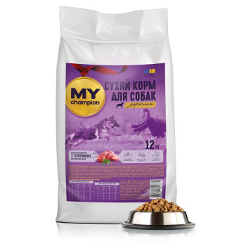 Повнораціонний сухий корм для собак MY champion з телятиною, 10 кг