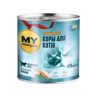 Влажный корм для кошек MY champion кусочки в желе с рыбой, 415 г