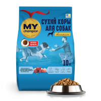 Полнорационный сухой корм для крупных собак MY champion Мясной микс, 10 кг