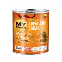 Влажный корм для собак MY champion кусочки с индейкой 1240 г