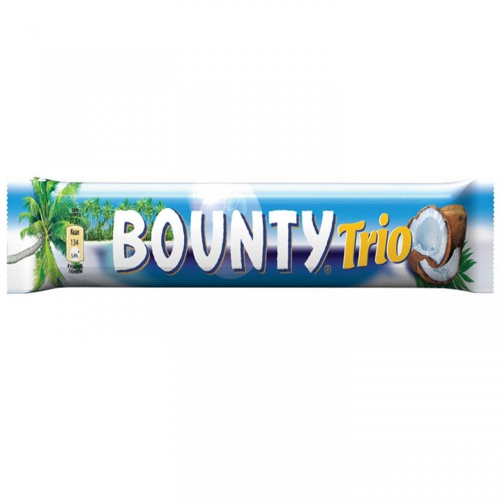 Батончик Bounty Trio з м'якоттю кокоса в молочному шоколаді 85 г (5000159381178)