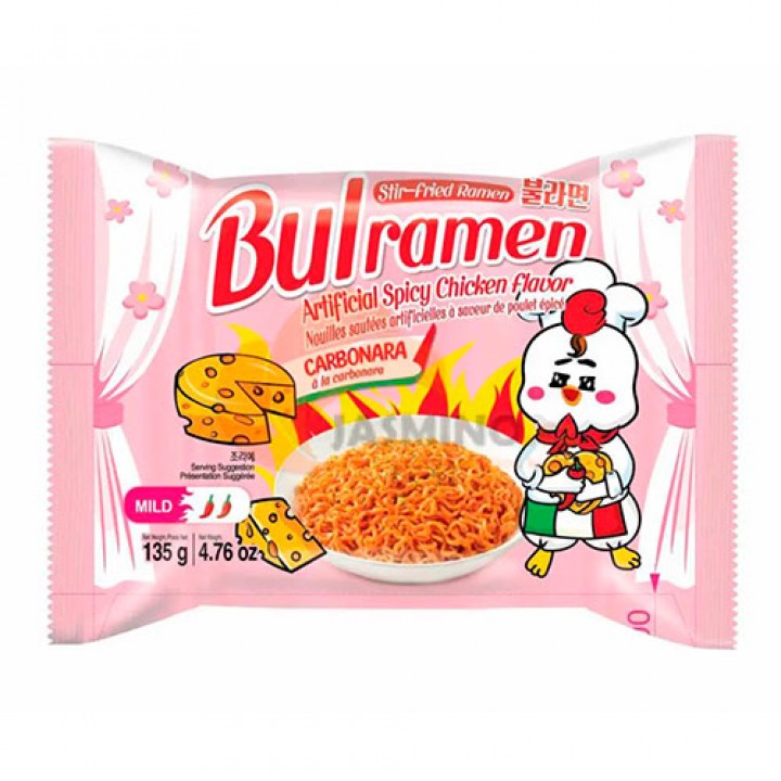 Локшина швидкого приготування Samyang Bulramen Spicy зі смаком курки в соусі карбонара, 135г (90721)