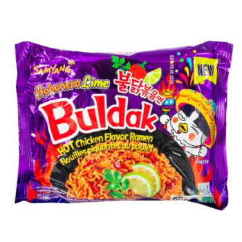 Лапша быстрого приготовления Samyang Buldak острая с курицей xабанеро и лаймом 135 г (36594)