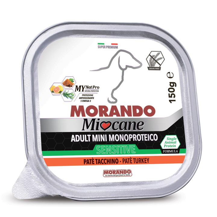 Miocane Sensitive Adult Mini Monoprotein Turkey, 150 g - Вологий корм для дорослих собак дрібних порід з чутливим травленням, з індичкою, 150 г