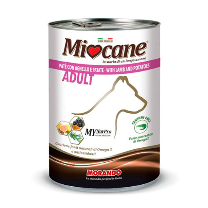 Miocane Adult Lamb and Potatoes, 400 g - Вологий корм для дорослих собак з ягням і картоплею, 400 г